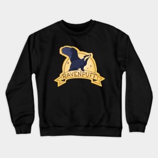 Ravenpuff Yellow and Blue Badger Eagle Crewneck Sweatshirt